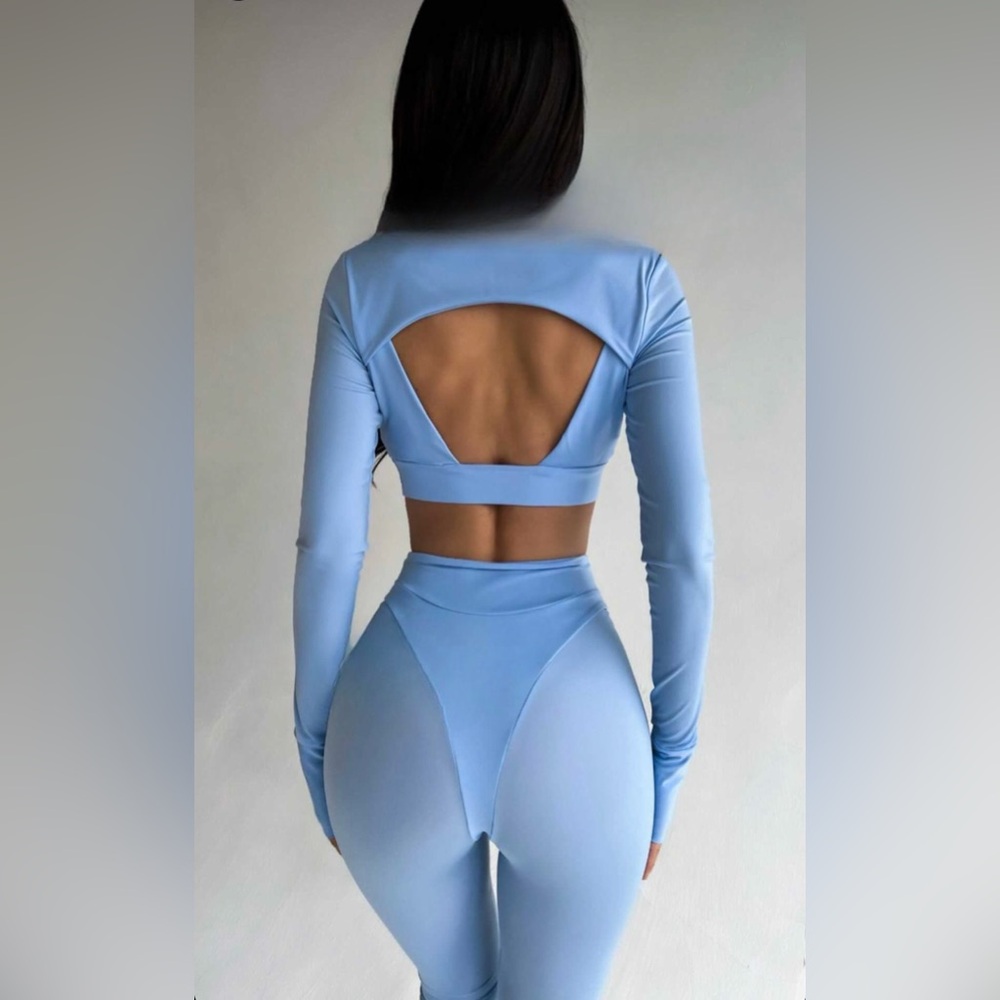 Sky Blue Two-Piece Activewear Set Brand Quickness by Inessa Shevchuk - Size XS